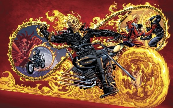 Comics Ghost Rider Bike Flame HD Wallpaper | Background Image