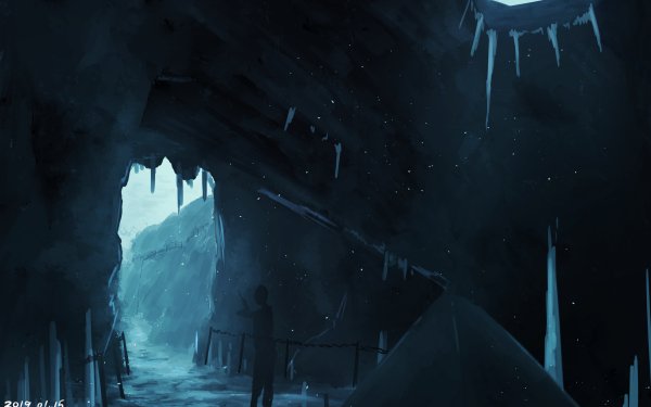 Anime Original Path Cave HD Wallpaper | Background Image