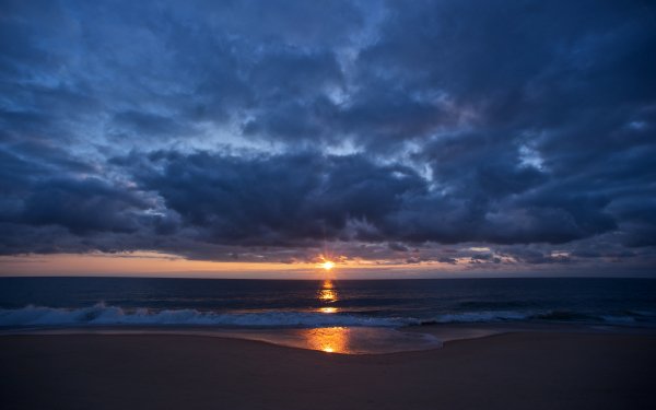 Earth Beach Ocean Wave Cloud Sunrise HD Wallpaper | Background Image