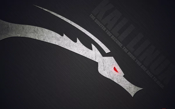HD desktop wallpaper featuring the Kali Linux dragon logo with a dark, textured background, highlighting technology and cybersecurity themes.