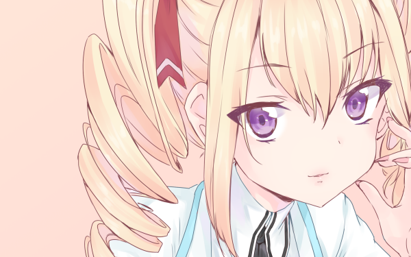 Anime Original Blonde Purple Eyes HD Wallpaper | Background Image