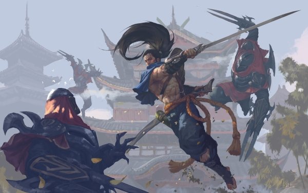 Video Game League Of Legends Sword Battle Samurai Warrior Yasuo HD Wallpaper | Background Image