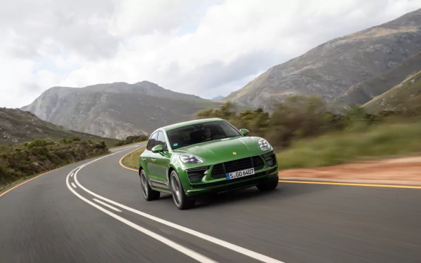 SUV green car car Porsche Porsche Macan vehicle Porsche Macan Turbo HD Desktop Wallpaper | Background Image