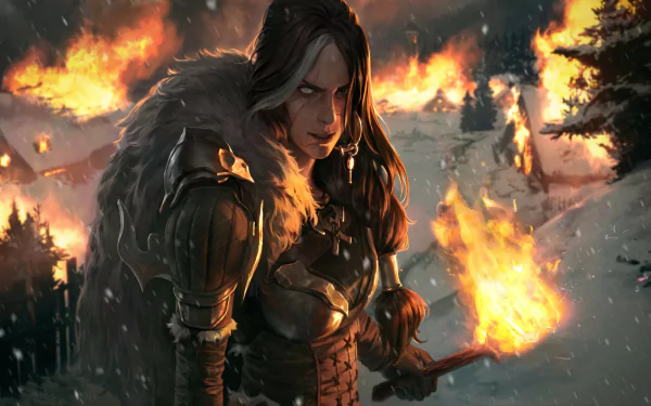 woman warrior torch video game Legends of Runeterra HD Desktop Wallpaper | Background Image