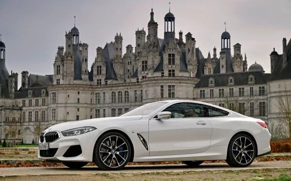 grand tourer white car car BMW 840d BMW vehicle BMW 8 Series HD Desktop Wallpaper | Background Image