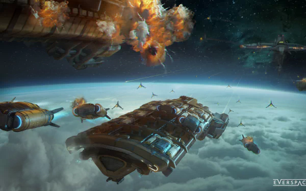 battle spaceship video game Everspace 2 HD Desktop Wallpaper | Background Image