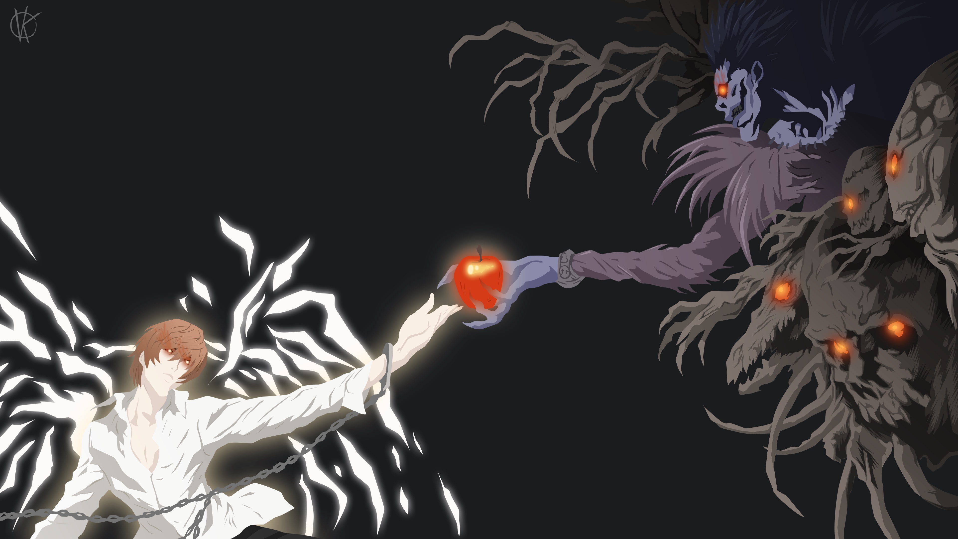 The Creation Of Kira 4k Ultra Hd Wallpaper Background Image 3840x2160 Id 1053000 Wallpaper Abyss Ryuk from death note anime in a synthwave style wallpaper hd and 4k. the creation of kira 4k ultra hd