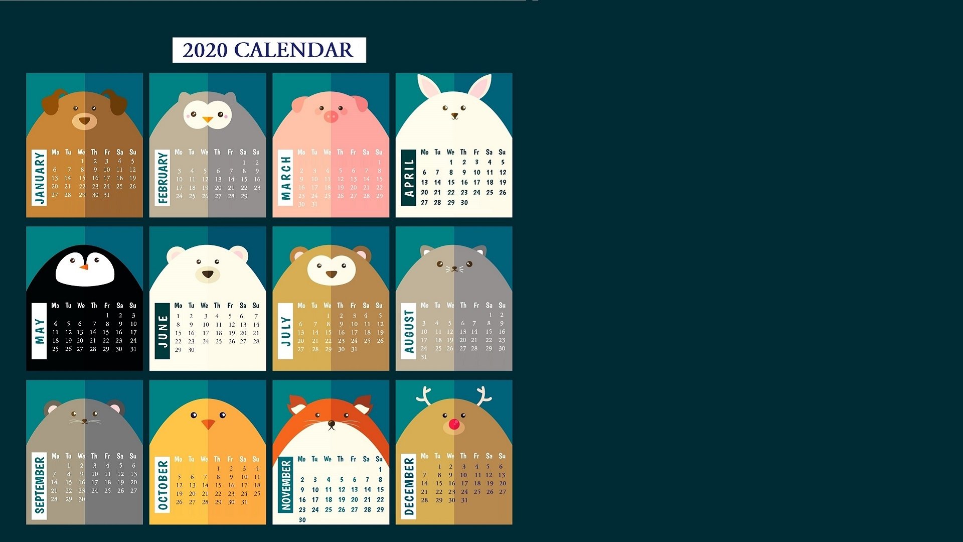 desktop calendar with photos