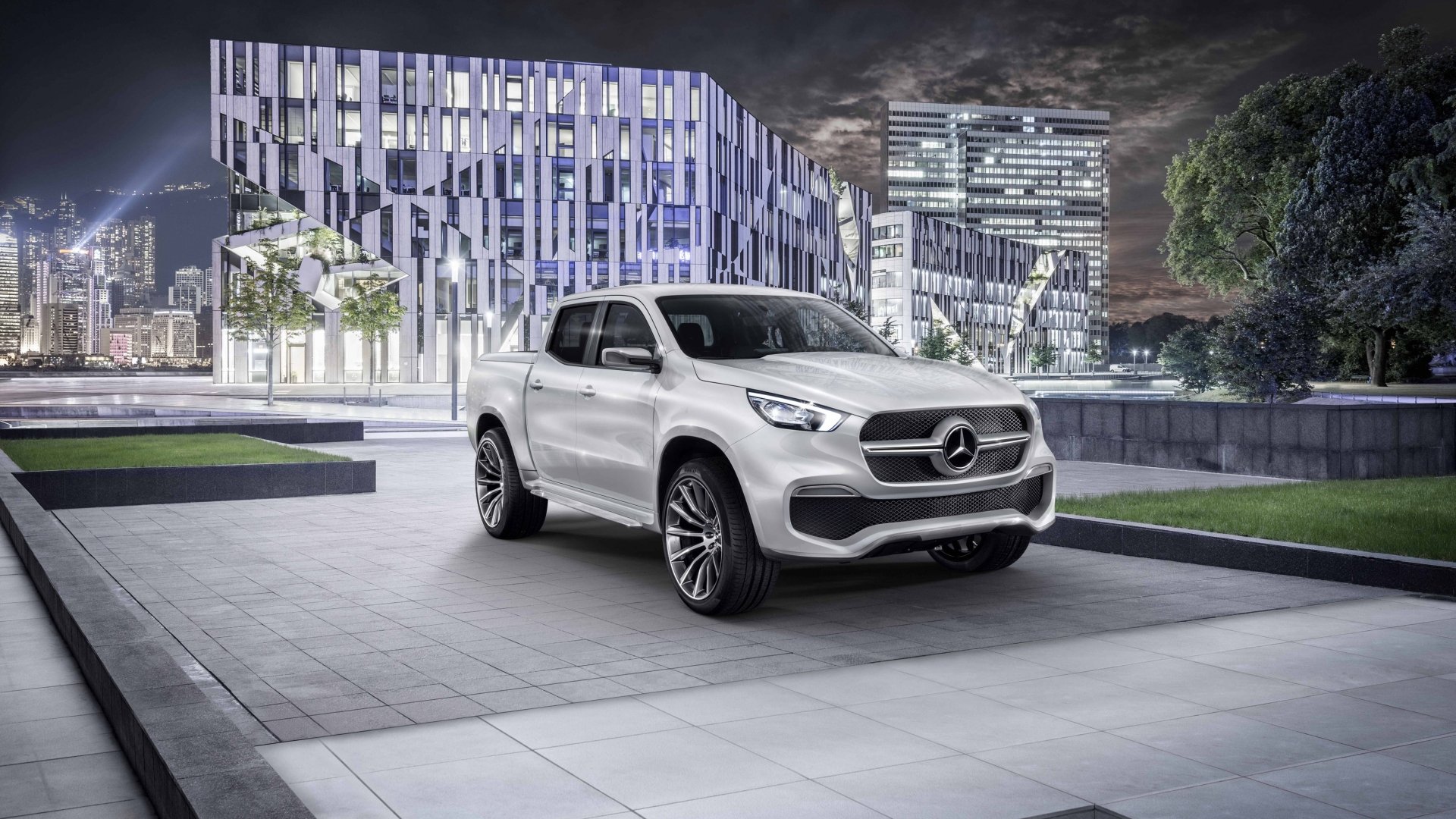Download White Car Car Mercedes-Benz Vehicle Mercedes-Benz X 350 4k Ultra HD Wallpaper