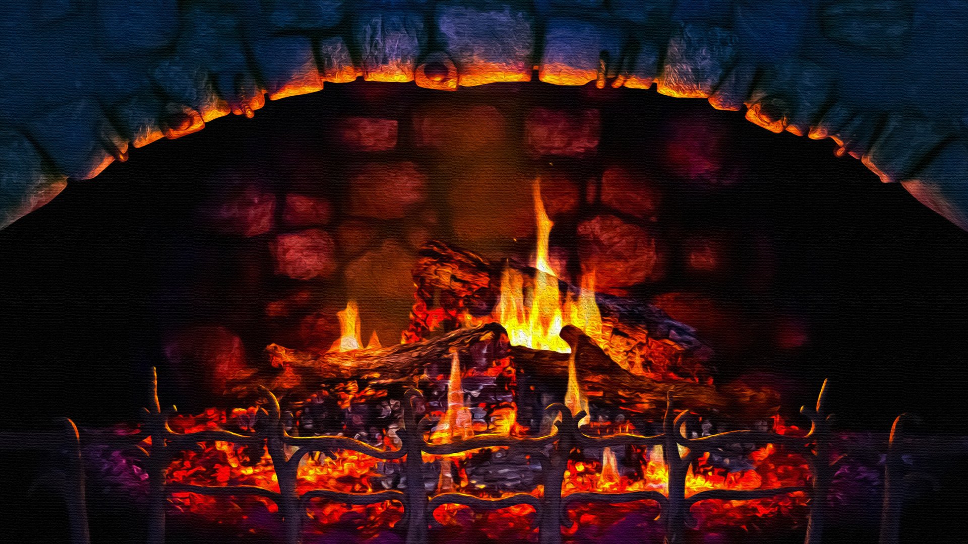fireplace 4k hd crackling birchwood