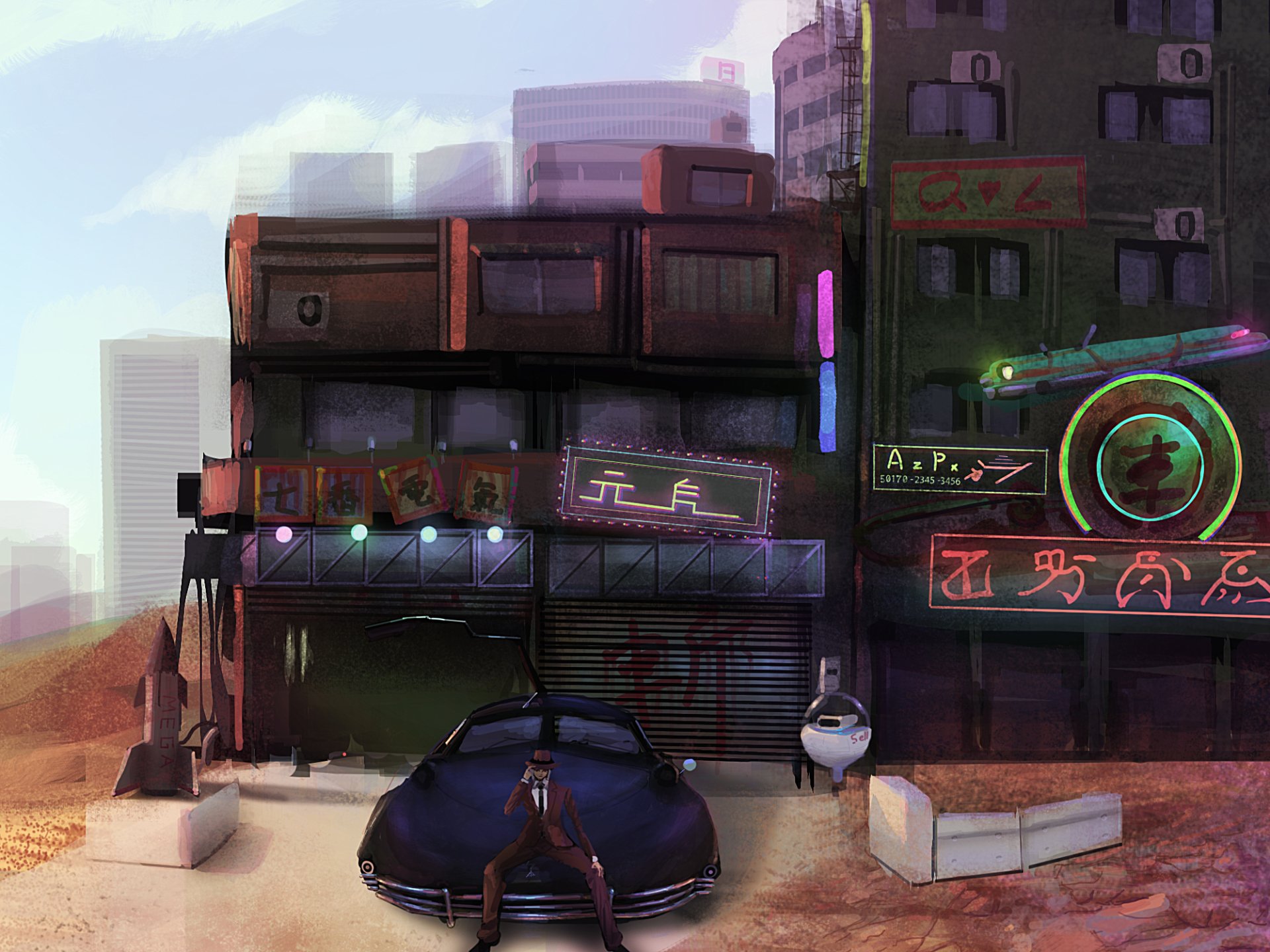 Download Car Anime Original Anime Car HD Wallpaper by ナコモ