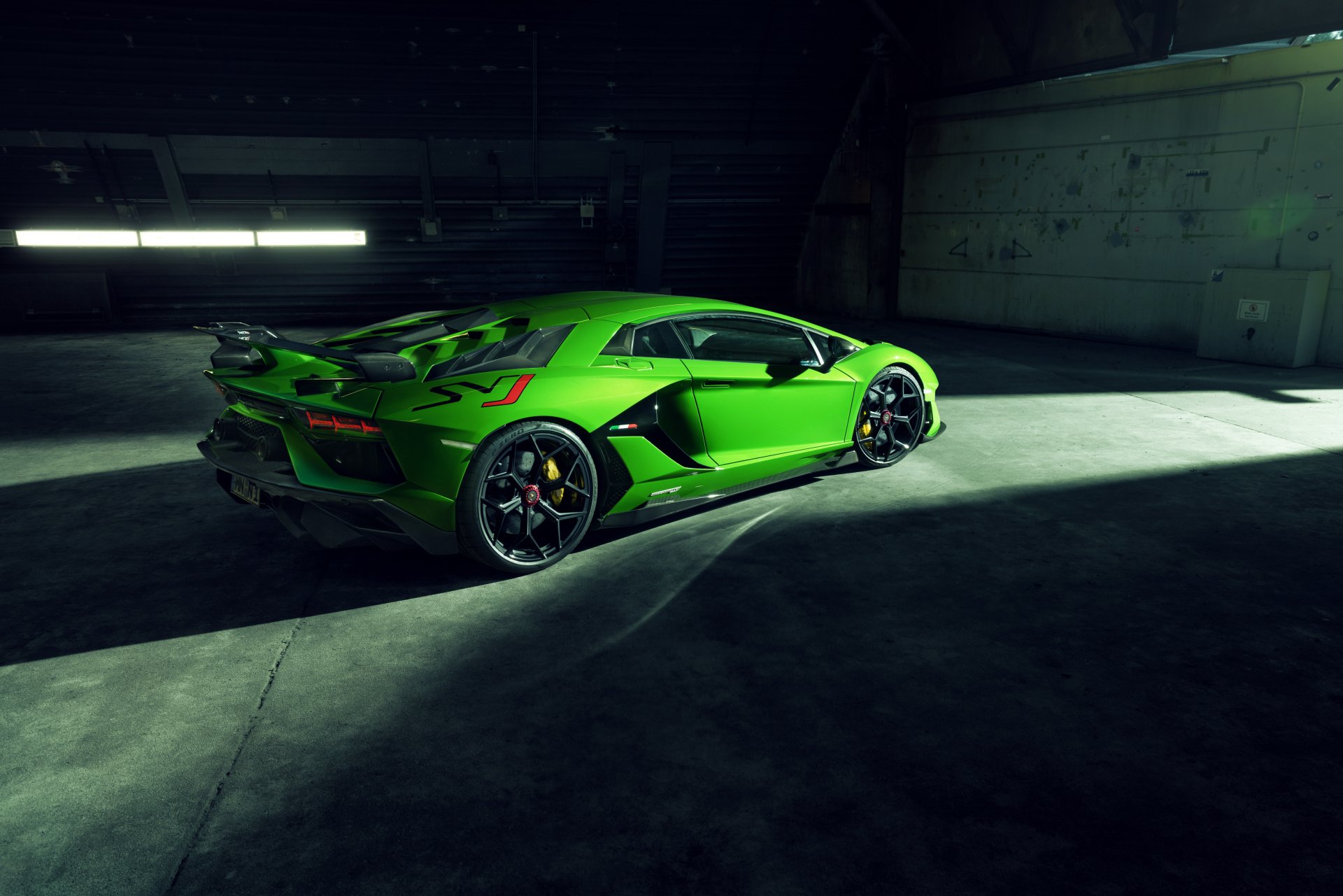 Download Supercar Green Car Car Lamborghini Lamborghini Aventador Vehicle Lamborghini Aventador SVJ 8k Ultra HD Wallpaper
