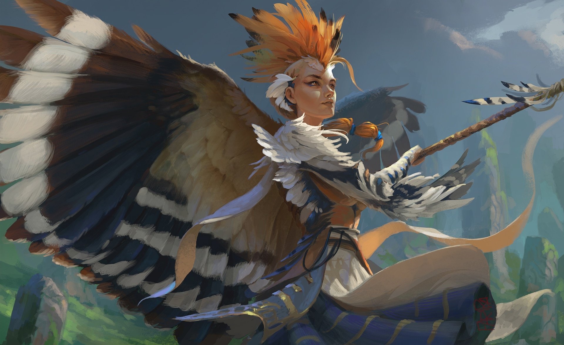 Celestial Warrior: HD Fantasy Angel with Majestic Wings by Fariba ...