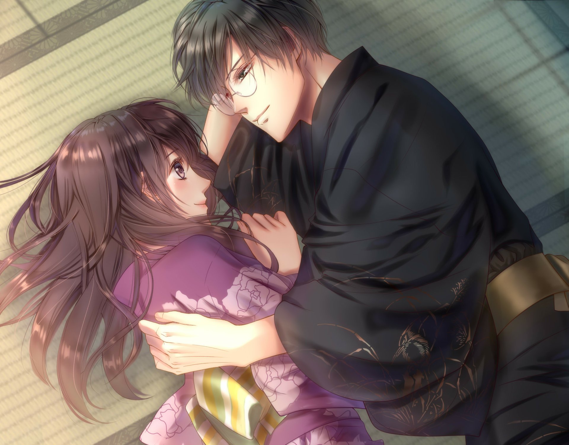 Sweet Anime Couple Hug GIF  GIFDBcom