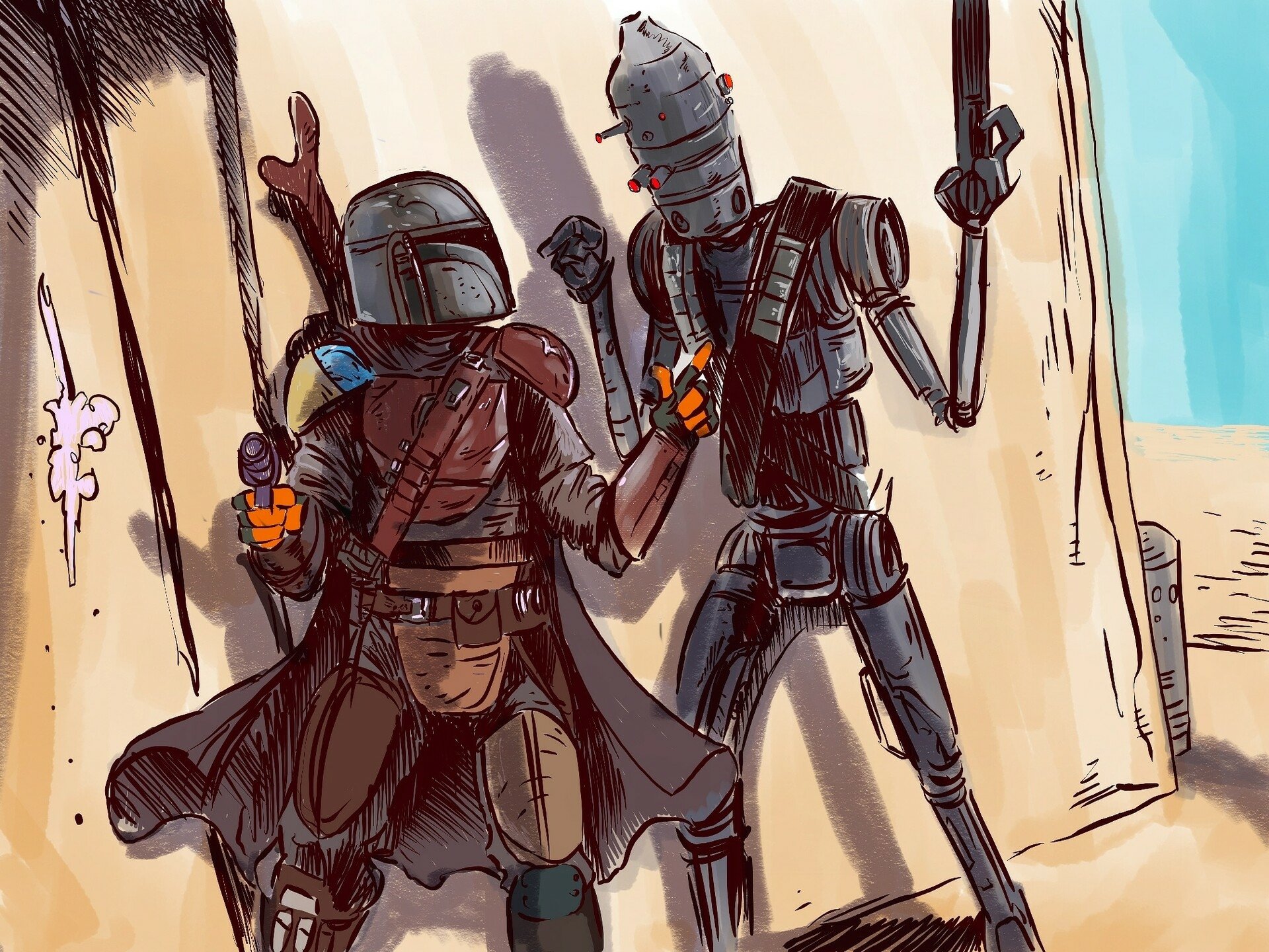 Download IG-11 (Star Wars) Star Wars The Mandalorian (Character) TV Show The Mandalorian (TV Show) HD Wallpaper by Gabe Rose