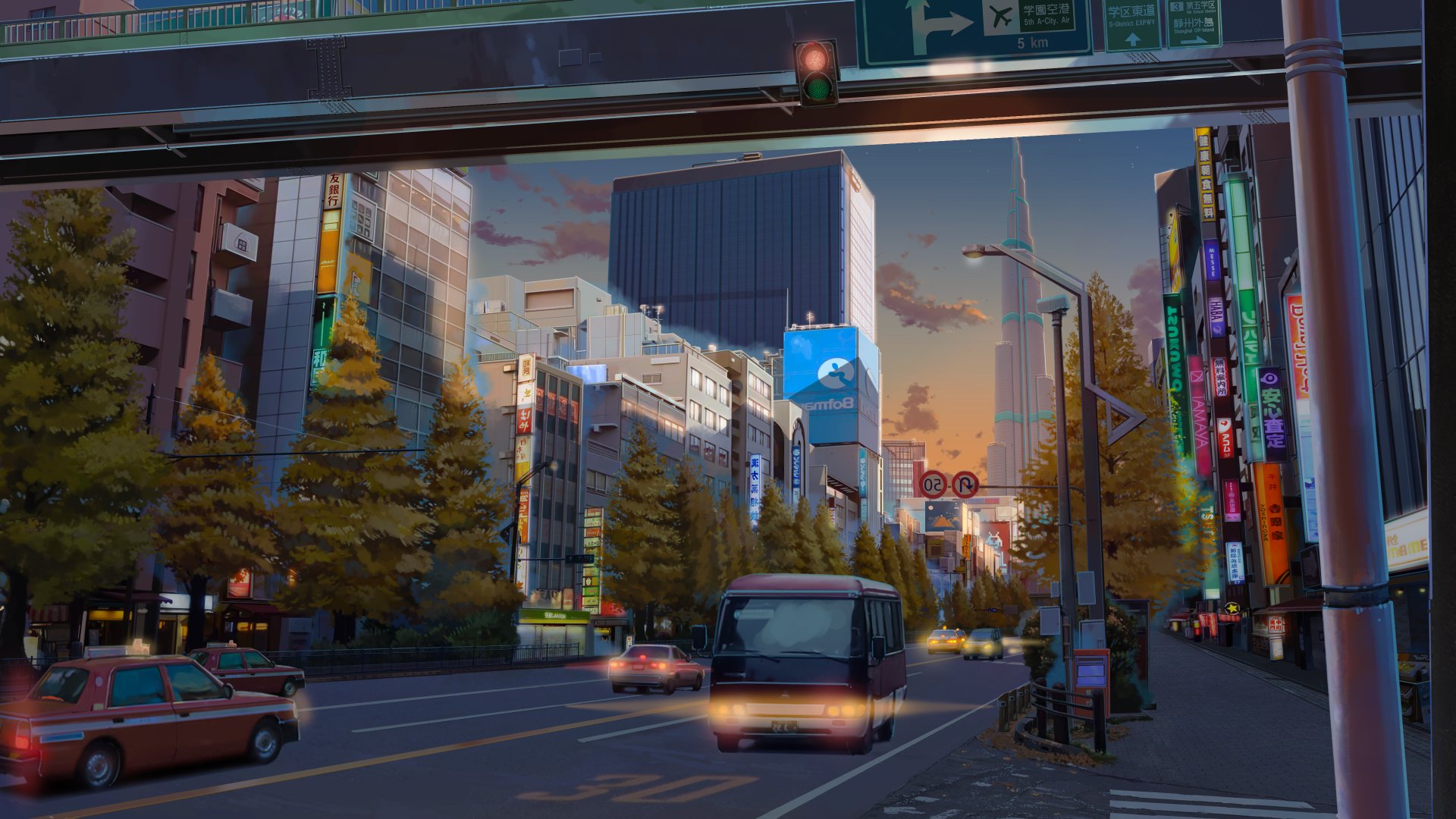 Anime City 4k Ultra HD Wallpaper by 近衛曦晨晨