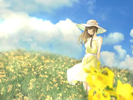 meadow Anime Original HD Desktop Wallpaper | Background Image
