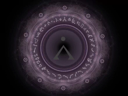 A visually striking HD wallpaper inspired by the TV show Stargate SG-1, featuring the iconic Stargate with intricate symbols in a mystical, dark background.