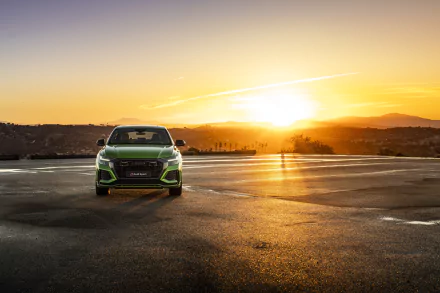 sunset SUV green car car Audi vehicle Audi RS Q8 HD Desktop Wallpaper | Background Image