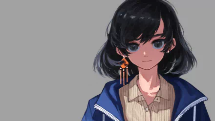 black eyes black hair Anime Original HD Desktop Wallpaper | Background Image