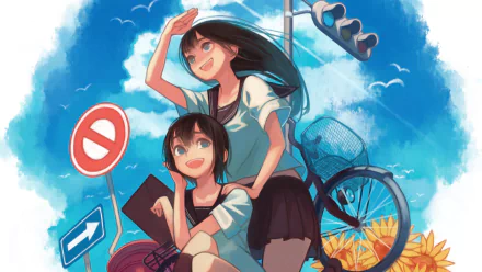 bike street light Anime Original HD Desktop Wallpaper | Background Image