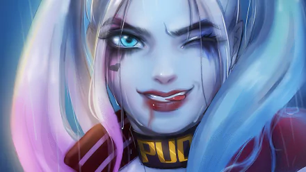 face aqua eyes DC Comics Comic Harley Quinn HD Desktop Wallpaper | Background Image