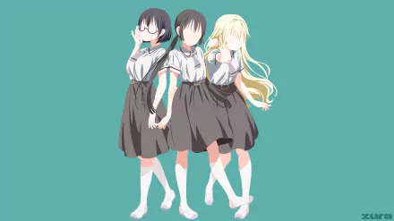 Kasumi Nomura Olivia (Asobi Asobase) Hanako Honda Anime Asobi Asobase HD Desktop Wallpaper | Background Image