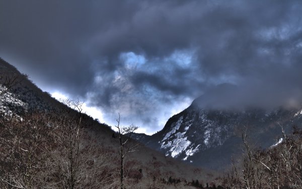 Nature Mountain Mountains Shrouded Low Clouds Winter HD Wallpaper | Background Image