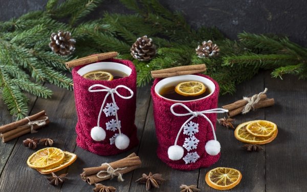 Food Tea Christmas Cup Drink Cinnamon Star Anise Still Life HD Wallpaper | Background Image