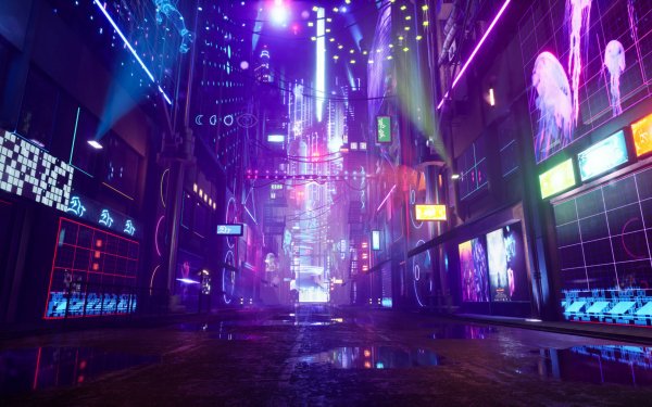 Sci Fi Cyberpunk Street HD Wallpaper | Background Image