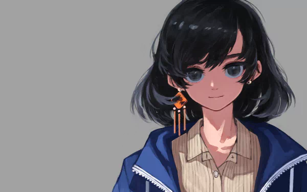 black eyes black hair Anime Original HD Desktop Wallpaper | Background Image