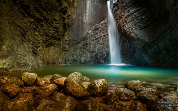 Nature Waterfall Waterfalls Slovenia HD Wallpaper | Background Image