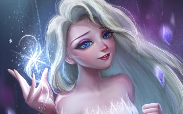 Movie Frozen 2 Elsa White Hair Blue Eyes HD Wallpaper | Background Image