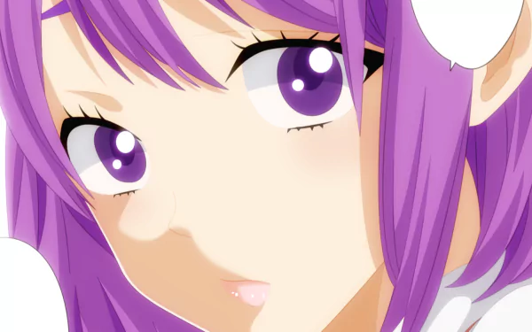 Close-up HD anime wallpaper of Nene Odagiri from Yamada-kun and the Seven Witches, featuring her detailed purple eyes and vibrant hair.