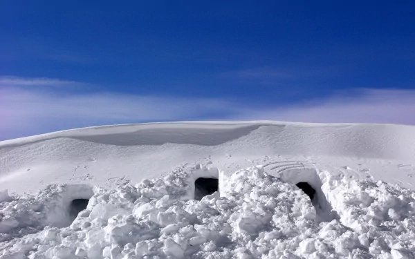  Snow Caves by Pond