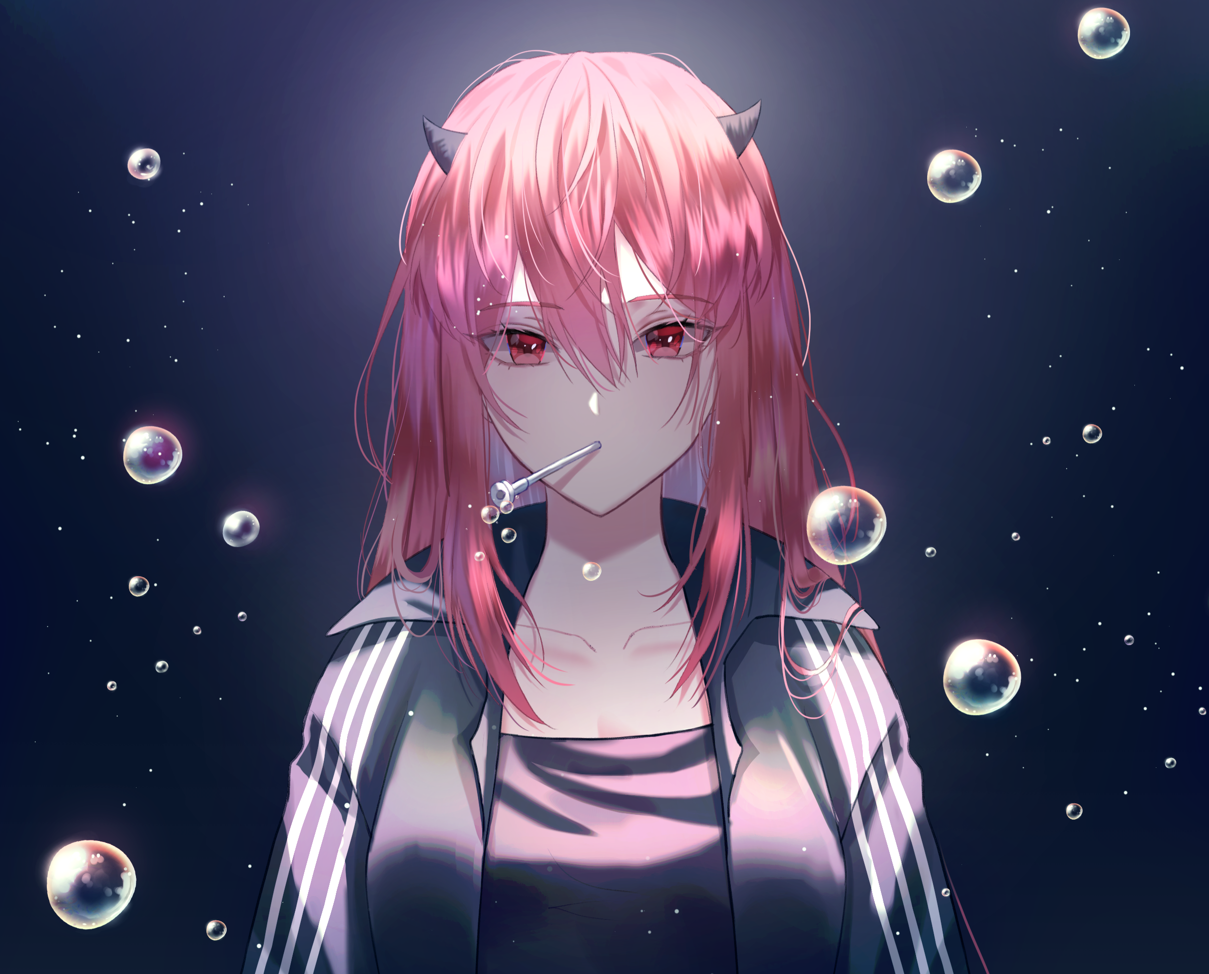 Pink Haired Anime Girl With Bubbles Hd Wallpaper By Pewnv 9638