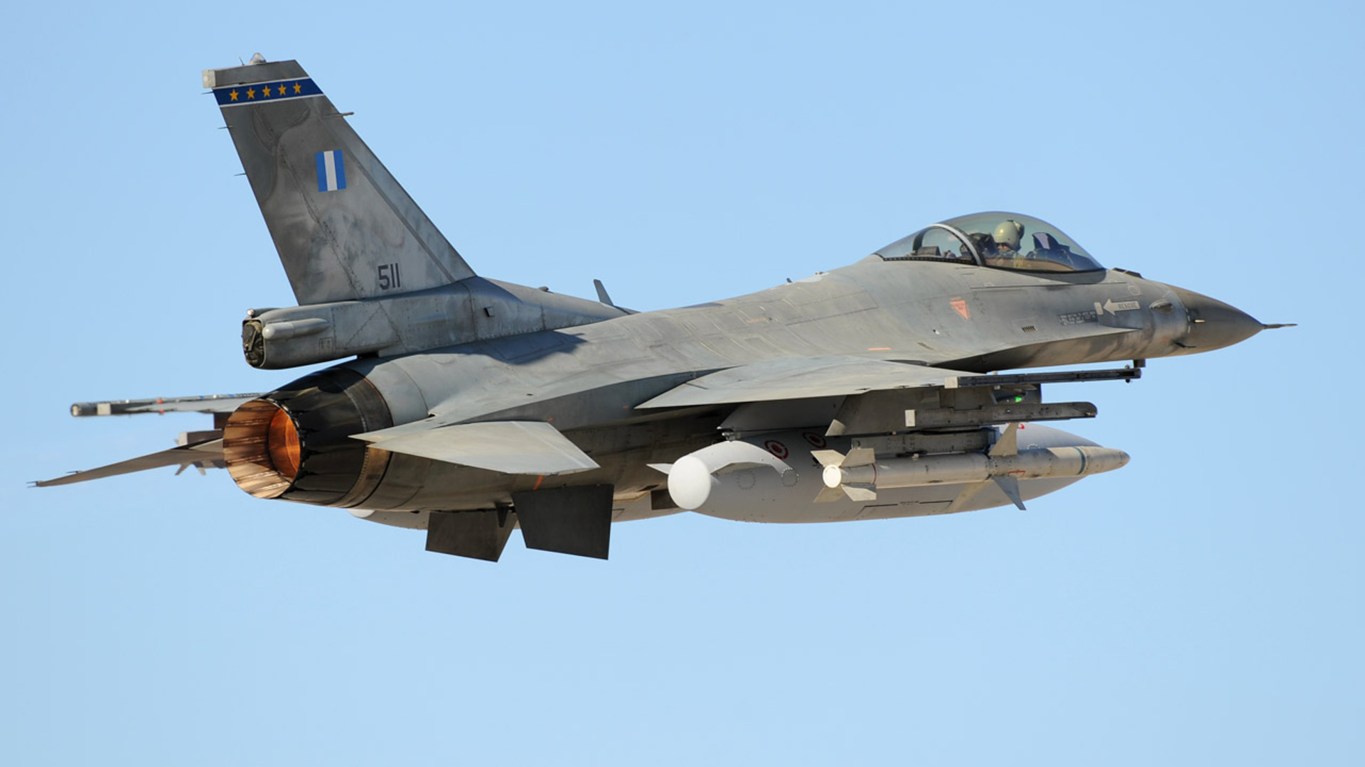 F-16 Fighting Falcon military aircraft jet in action