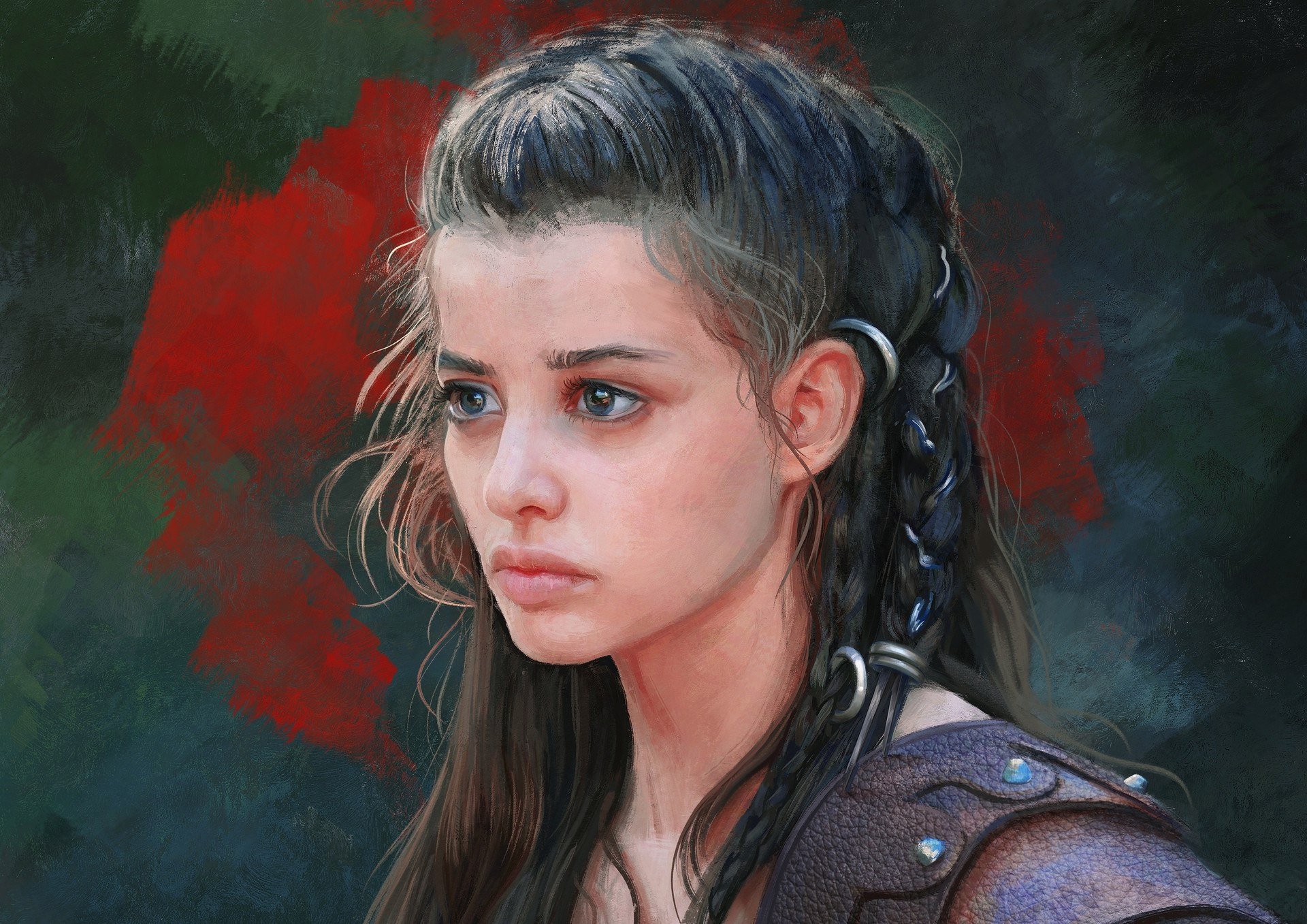 Download Braid Blue Eyes Face Woman Artistic HD Wallpaper by Mandy Jurgens