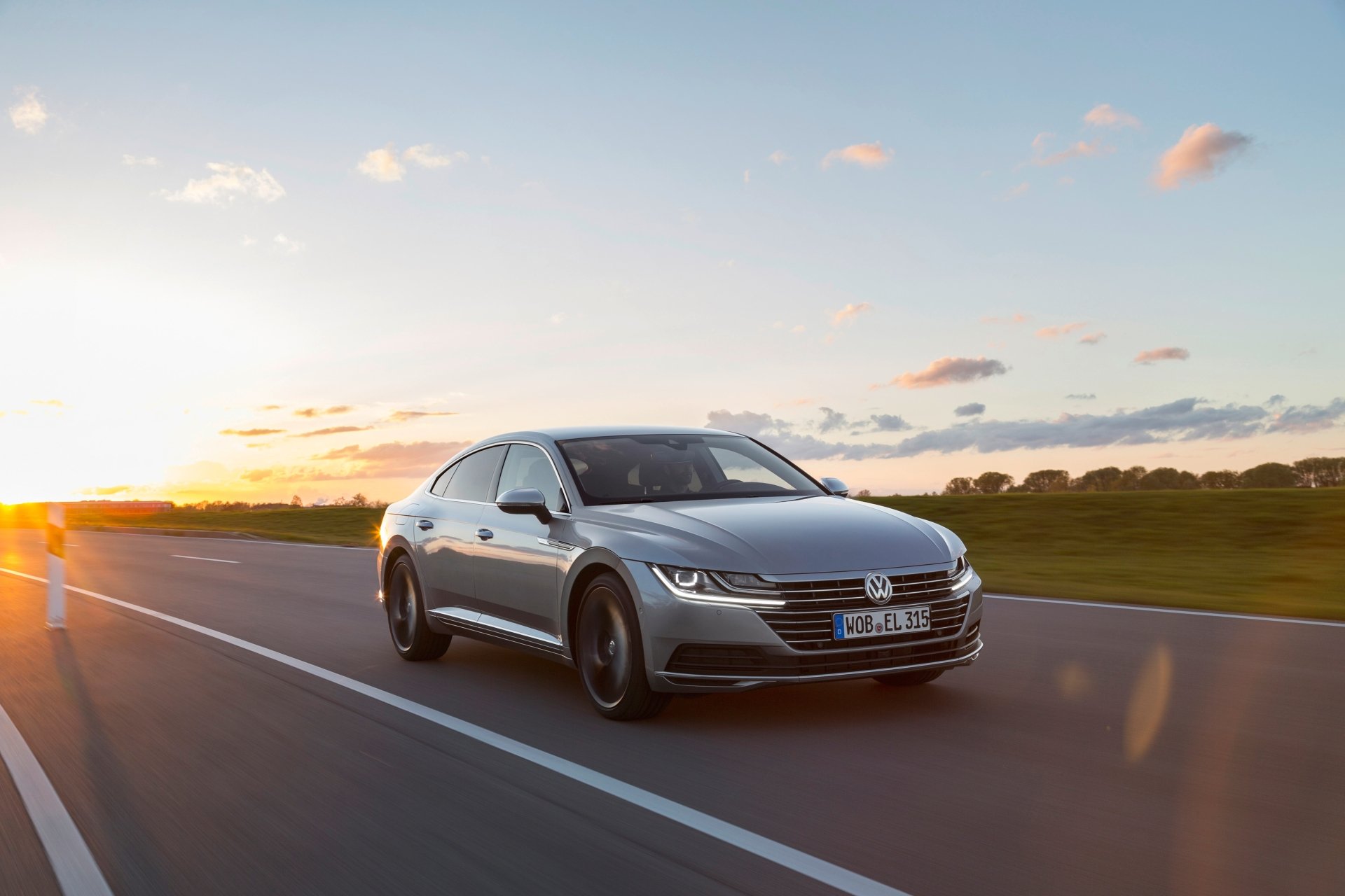 Download Silver Car Compact Car Car Volkswagen Vehicle Volkswagen Arteon R-Line 4k Ultra HD Wallpaper