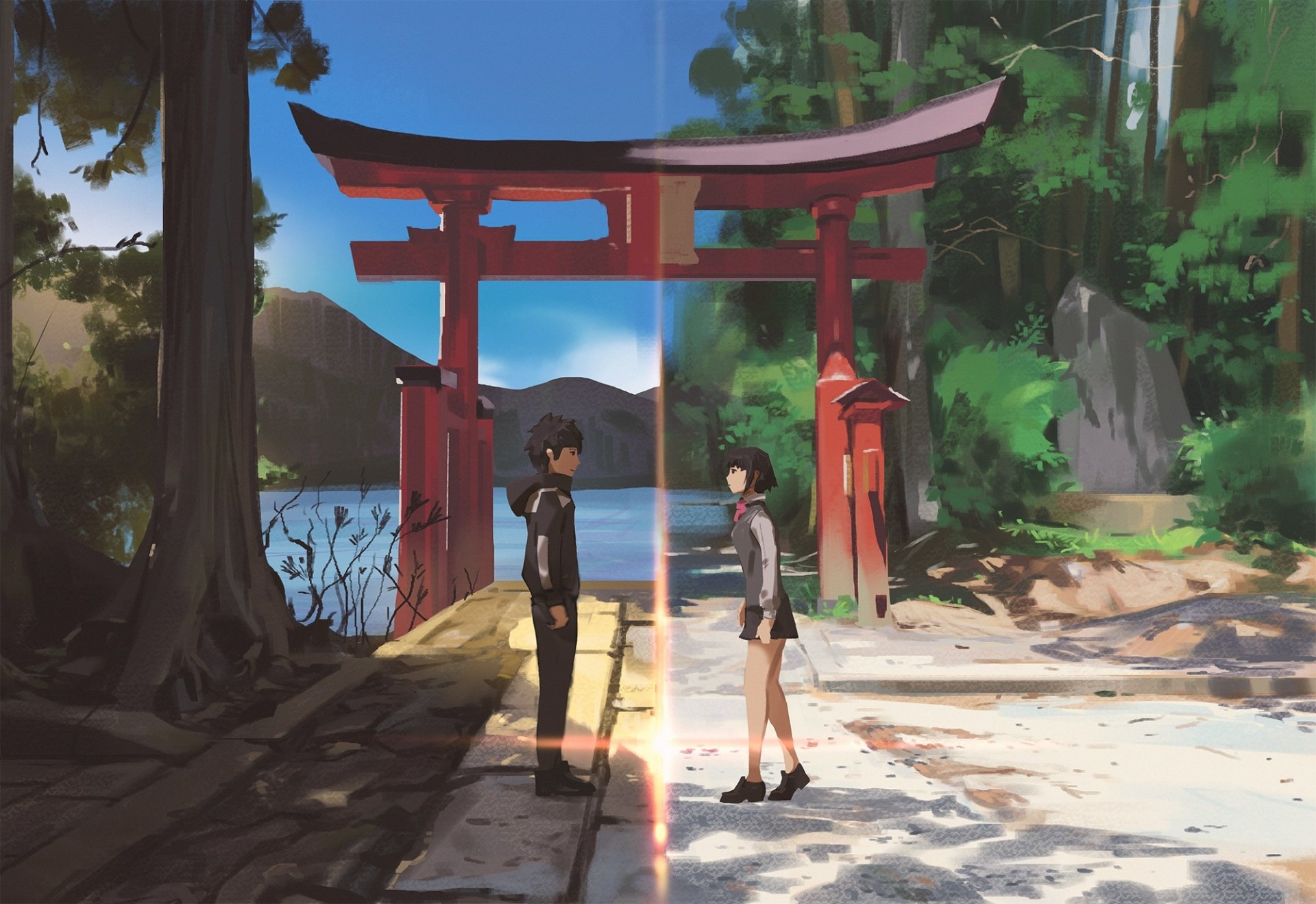 Download Taki Tachibana Mitsuha Miyamizu Anime Your Name. HD Wallpaper by snatti89