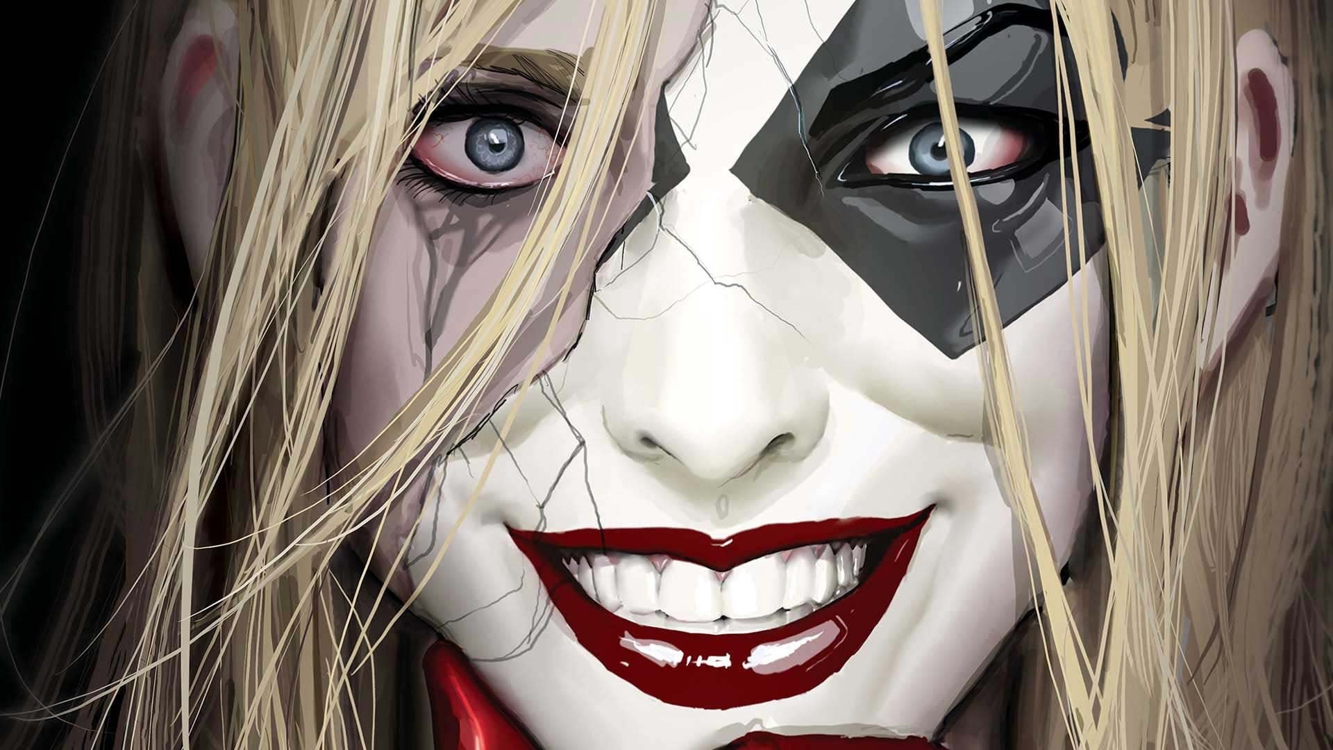 Download Blue Eyes Face Lipstick DC Comics Comic Harley Quinn HD Wallpaper