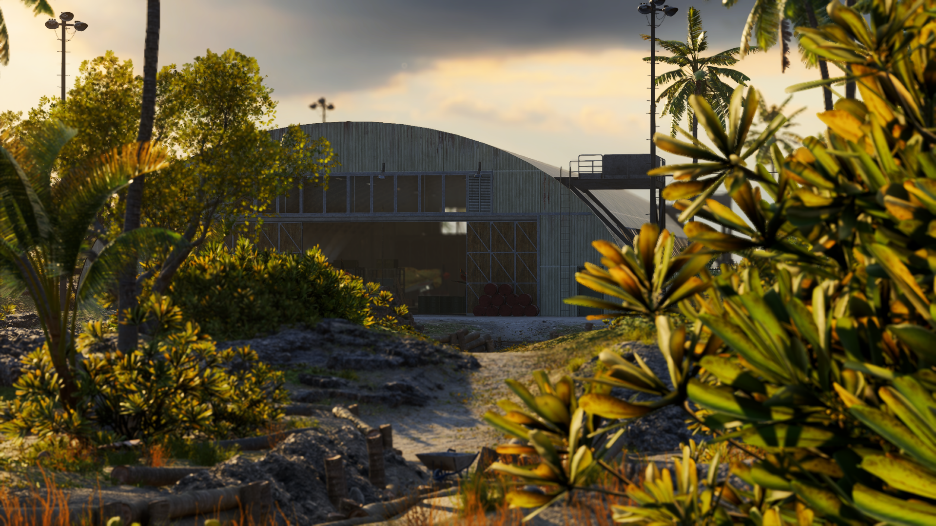 Download Wake Island Hangar Video Game Battlefield V HD Wallpaper by FLX-II