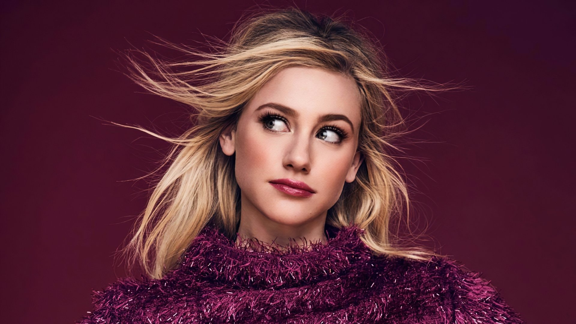 Download Blonde American Actress Lipstick Face Celebrity Lili Reinhart HD Wallpaper