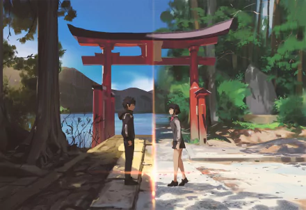 Taki Tachibana Mitsuha Miyamizu Anime Your Name. HD Desktop Wallpaper | Background Image