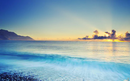 sunrise nature seashore HD Desktop Wallpaper | Background Image
