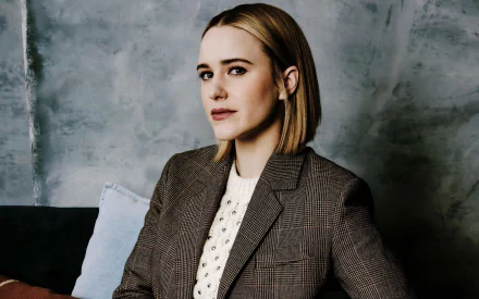 blonde actress American Celebrity Rachel Brosnahan HD Desktop Wallpaper | Background Image