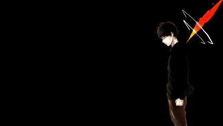HD PC desktop wallpaper featuring an anime character from Tower of God in a dark, minimalist setting with striking red and white accents.