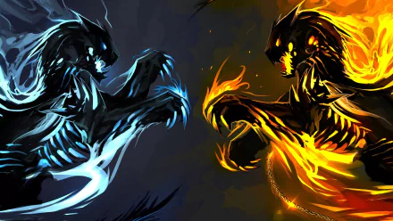  Fire and Ice Dragons by TheRisingSoul
