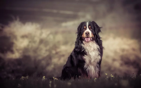 depth of field dog Animal bernese mountain dog HD Desktop Wallpaper | Background Image