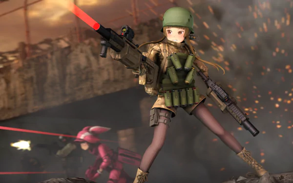 Miyu Shinohara Fukaziroh (Sword Art Online) Karen Kohiruimaki LLENN (Sword Art Online) Anime Sword Art Online Alternative: Gun Gale Online HD Desktop Wallpaper | Background Image